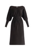 Paisie Balloon Sleeve Knitted Dress in Black Cut Out